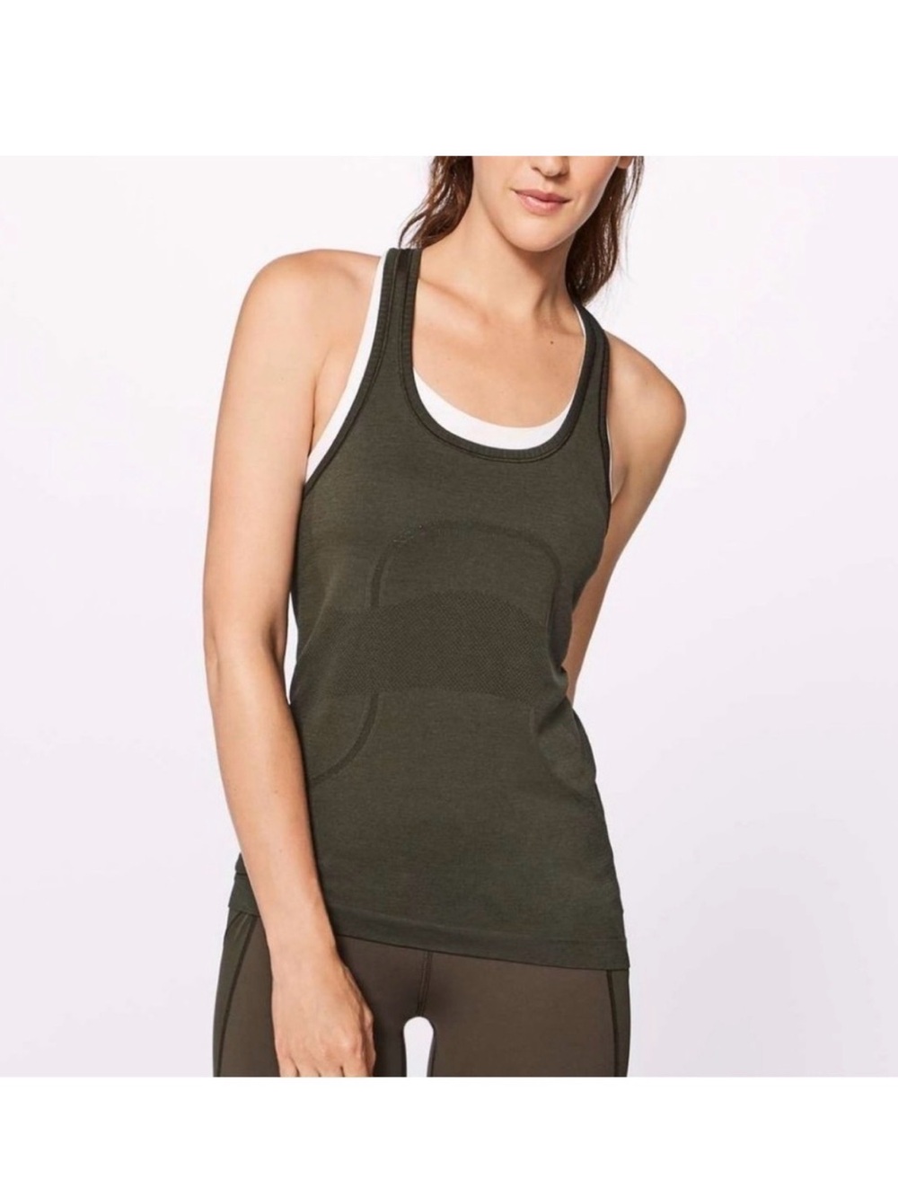 Lululemon swiftly tech tank dark olive size 6